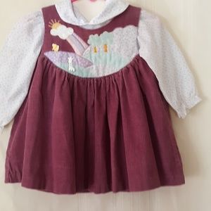 Girls 12 month corduroy jumper and flowered long s